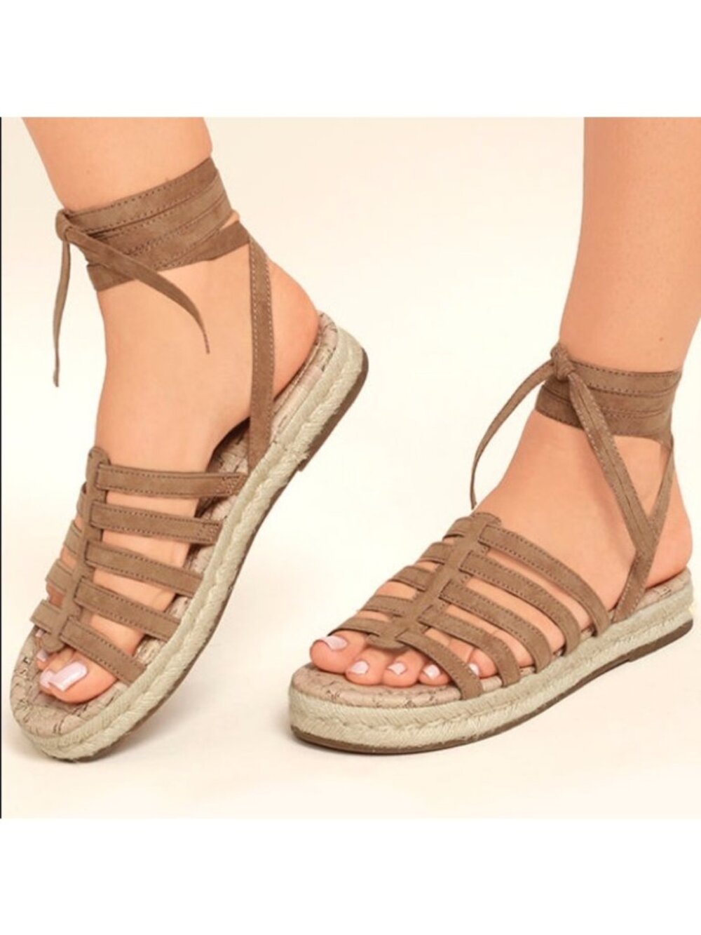 NWOT Circus By Sam Edelman Lace-Up Platform Gladiator Sandals 10 | Coastal Boho - Picture 1 of 14